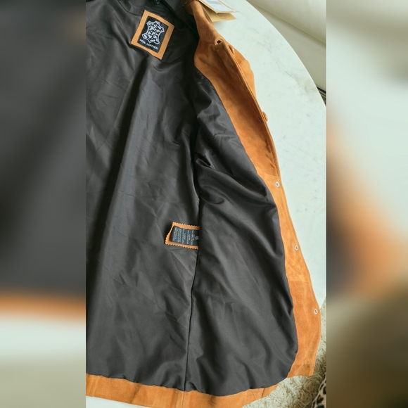 NWT Fan Jackets Kandis Suede 3/4 Length Nutmeg Suede Jacket Size Medium - Picture 15 of 16